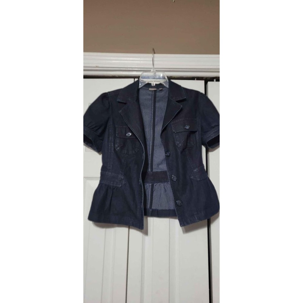 Women's small short sleeve denim jacket by Halogen $4